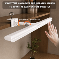 Lampe de bureau LED contemporaine en métal, alimentation CA, réglable, 95 CRI, gradation tactile/infrarouge, protection oculaire, écologique, largeur 80 mm, pour l'étude