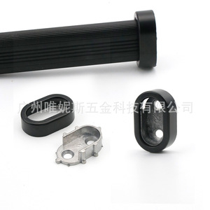 Wardrobe Hanging Rod Support <b>Bracket</b> Zinc Alloy Black Wall Mount Non Detachable Clothes Rod Fixing Hardware Accessory - Product Image 3