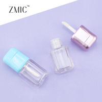 Niedliche Leere Transparente Lipgloss-Tuben Quadratische Plastik-Lippenölflasche mit Blauem oder Roségoldenem Deckel Flüssiger Lippenstift-Behälter mit Stopper für Mädchen