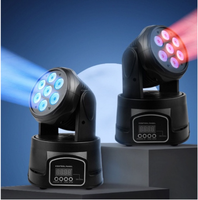 Mini Proyector LED RGBW de 7 Luces, DMX512, 5000K, Luz Diurna, AC220V10%, Material de PC, IP20, 3.5kg, Iluminación de Escenario con Señalización