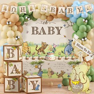 Decorazioni Classiche <span class=keywords><strong>Winnie</strong></span> <span class=keywords><strong>the</strong></span> <span class=keywords><strong>Pooh</strong></span> per Baby Shower, Arco di Palloncini Neutri, Striscione, Tovaglia, Cappello per Cupcake, per Bambino o Bambina - Product Image 1