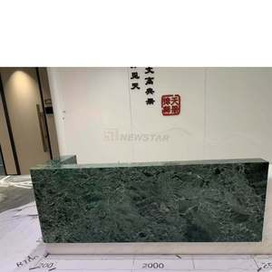 Mostrador de Recepción para Hospital u Hotel de Lujo en Mármol Verde, Diseño Frontal Personalizado - Product Image 4