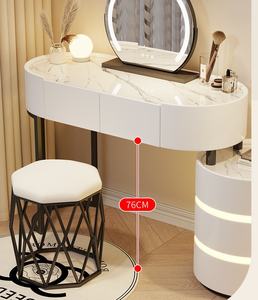 โต๊ะเครื่องแป้งทันสมัยขายดีสำหรับห้องนอน โต๊ะแต่งหน้าเรียบง่ายพร้อม<span class=keywords><strong>กระจก</strong></span> LED เฟอร์นิเจอร์วานิตี้เคลือบ UV จากผู้ผลิตชั้นนำ - Product Image 3