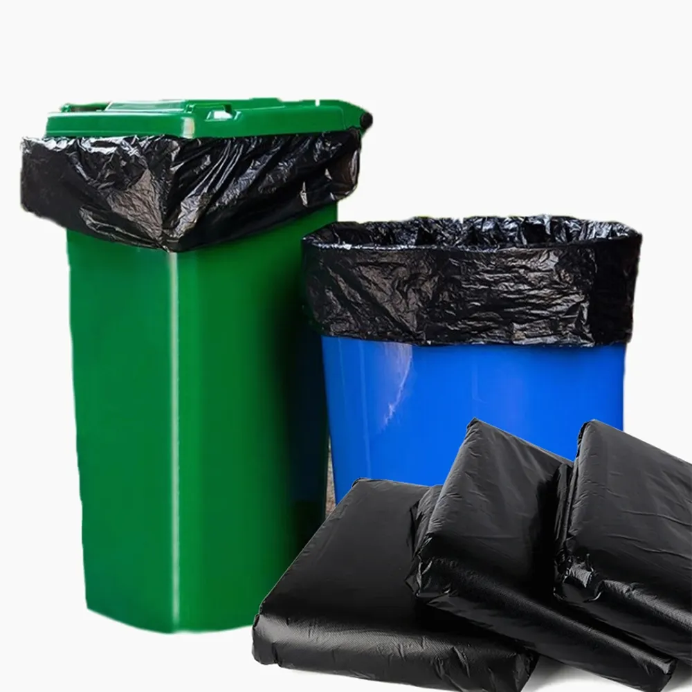 Vente en gros de sacs à ordures dégradables de 33-60 gallons, sacs à ordures noirs, grands sacs à ordures robustes