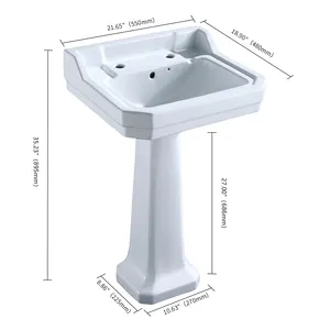 HOT Sanitary Ware Modernes Keramik-Sockel becken Waschbecken Einzigartiger Designer Freistehendes Waschbecken