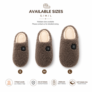 Pantuflas Calefactables <span class=keywords><strong>para</strong></span> Mujer, <span class=keywords><strong>Calentadores</strong></span> de <span class=keywords><strong>Pies</strong></span> Recargables con 3 Niveles de Calor, Batería de 2500mAh, Zapatos Eléctricos de Invierno <span class=keywords><strong>para</strong></span> Interiores - Product Image 5
