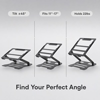 Support portable pliable en métal pour ordinateur portable et tablette, avec dissipation efficace de la chaleur
