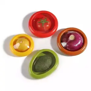 Y3551 novo design 4 pacote recipiente de armazenamento de frutas e vegetais conjunto de recipiente de tomate e limão keeper fresco