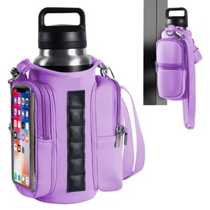 Sac de transport pour bouteille d'eau de sport portable personnalisé, support magnétique, pochette étanche en néoprène pour téléphone, porte-monnaie, accès à l'écran transparent - Product Image 6