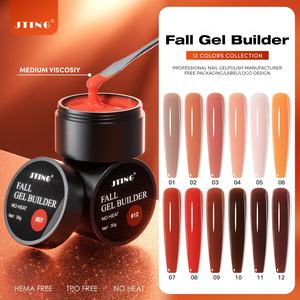 JTING Set de Gel Constructor de Uñas en Caja con Carta de Colores Gratuita, Colección de Otoño, 12 Colores de Gel Constructor para Uñas, Sin TPO ni HEMA, 30G, Esmalte de Uñas en Gel OEM - Product Image 4