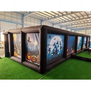 Grande salle d'évasion gonflable extérieure de <span class=keywords><strong>maison</strong></span> hantée, cours gonflable de jeu d'étiquette de labyrinthe d'impression complète - Product Image 2