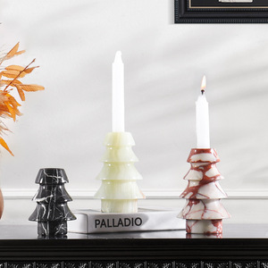 Natural Marble Stone Onyx Pillar Taper Christmas Tree Shape <strong>Tealight</strong> Candle <strong>Holder</strong> Stick Marble Candlestick <strong>Holder</strong> - Product Image 2