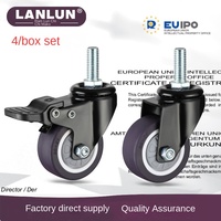 Roulette de meuble pivotante transfrontalière M10 avec frein Roue TPR Silencieux en plastique mobile Utilisation de salon Durable Capacité de charge de 90kg