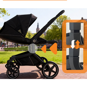 Passeggino Gemellare 3-in-1 con Sistema di Viaggio, Design Pieghevole, Seggiolino <span class=keywords><strong>Auto</strong></span> Portatile per <span class=keywords><strong>Neonati</strong></span> 0-3 Anni, Telaio in Lega di Alluminio Bidirezionale - Product Image 3