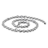 Chaîne de cou minimaliste unisexe en acier inoxydable, maillons O Rolo croisés, polyvalente, pour hommes, chaînes de mode assorties pour clavicule, vente en gros