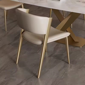Silla de Comedor de Cuero Impermeable con Patas de Metal, Respaldo Duradero, Muebles para el Hogar, Estilo Moderno para Restaurantes - Product Image 6