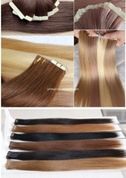 Extensions de cheveux à bandes adhésives de haute qualité, couleur dégradée, Remy, extensions de cheveux humains à bandes, outils pour extensions de cheveux