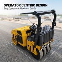 Compacteur routier à double tambour de 4 tonnes, compresseur d'asphalte diesel hydraulique vibrant pour finition lisse, machine de finition lisse, approvisionnement B2B
