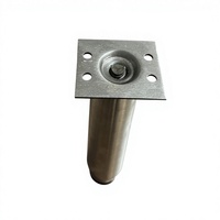 Pieds de meubles modernes réglables en acier inoxydable poli mat, ronds, pour écoles et hôtels, taille personnalisable 50-60mm, charge 900-1000kg