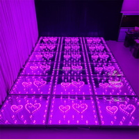 Miroir de luxe pour scène de fête, piste de danse lumineuse RVB, piste de danse ronde et rectangulaire pour salle d'événements