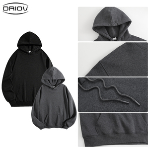 Sweat-shirt à capuche décontracté chaud et imperméable en <span class=keywords><strong>molleton</strong></span> <span class=keywords><strong>brossé</strong></span> 270 GSM, coupe ample, avec cordon de serrage, idéal pour l'hiver, OEM ODM - Product Image 3