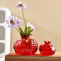 Vase en verre créatif en forme de grenade, mini-récipient hydroponique pour fleurs séchées, décoration de table, cadeau de fête