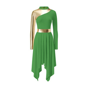 Vestido de <span class=keywords><strong>Ballet</strong></span> de Manga Larga para Danza Latina, <span class=keywords><strong>Ropa</strong></span> de Actuación, Vestuario para Danza Litúrgica, de Alabanza y Lírica - Product Image 2