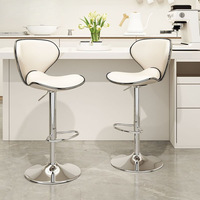 Tabouret de Bar Haut en Métal Personnalisé Moderne Scandinave en Cuir Rembourré