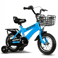 Vélo Enfant Acier 12 Vitesses à Freins, Roues en Plastique et Stabilisateurs, Idéal 4 Ans, Nouveauté 2022 - Meilleure Vente