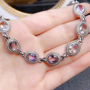 Bán Buôn Tự Nhiên <span class=keywords><strong>Ametrine</strong></span> Dual-Màu Đá Quý Sterling Bạc <span class=keywords><strong>Bangle</strong></span> Vòng Đeo Tay Dual-Màu Trang Sức Cho Phụ Nữ Của Đảng Và Quà Tặng - Product Image 2