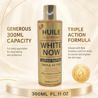 Huile Corporelle Clarifiante et Éclaircissante Triple Action Marque Blanche WHITE NOW à la Beta-Carotène Naturelle et aux Acides de Fruits, Huile Nourrissante et Blanchissante