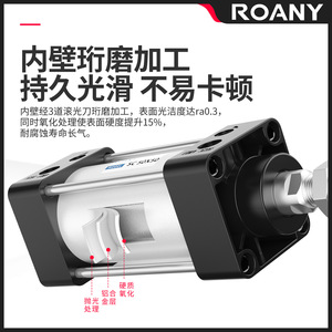 Cylindre standard Roany Sc80x125 en alliage d'aluminium, pièces pneumatiques à double action - Product Image 4