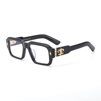 Hommes Femmes Rétro Classique CH8232 Acétate Prescription Lunettes Cadre Diamant Visage Forme Sculpté Motifs Plaque Style À La Mode