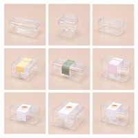 Récipient alimentaire jetable Mini gâteau boîte carrée avec couvercles dôme boîte d'emballage de biscuits en plastique pour emballage Tiramisu Transparent