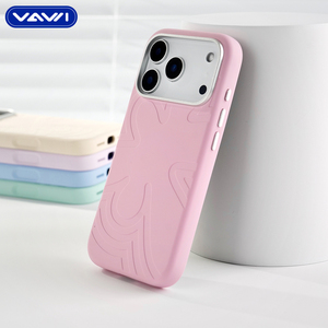 Custodia per telefono in silicone liquido VAWI V-S01 con design floreale per <span class=keywords><strong>iPhone</strong></span> 17 Pro, custodia magnetica per <span class=keywords><strong>iPhone</strong></span> 14 15 16 17 Pro Max - Product Image 5