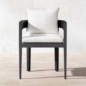 Patio tavolo da pranzo rotondo in metallo <span class=keywords><strong>nero</strong></span> e sedie luxury living all weathaer set da giardino mobili da esterno set da pranzo in alluminio - Product Image 2