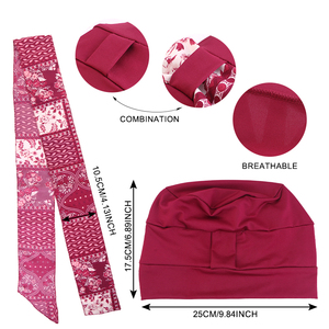 Turban pour femme tendance avec bande imprimée léopard, foulard pré-noué, turban extensible imprimé, bonnet chimio, couvre-chef - Product Image 4
