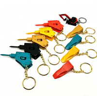 Porte-clés en métal 3D personnalisé en forme d'excavatrice, design vintage de dessin animé, logo personnalisé, cadeau promotionnel, vente en gros sur mesure