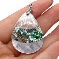 Pendentif en coquille naturelle 50x30mm, nacre et coquille d'ormeau, breloques exquises pour la fabrication de bijoux et accessoires DIY