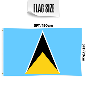 Vente en gros 3x5ft drapeaux Sainte-Lucie polyester Personnaliser toutes les nations expédition rapide Fournisseur fiable - Product Image 3