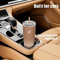 Gobelet isotherme en acier inoxydable avec revêtement en céramique, double paroi, isolation sous vide, tasse à café de voyage avec deux couvercles anti-fuite, porte-gobelet pour voiture