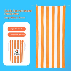 Asciugamano Turco Peshtemal a Righe 100% Cotone per Spiaggia <span class=keywords><strong>e</strong></span> Palestra, Asciugatura Rapida, Anti-Sabbia, Oversize, da Viaggio, con Logo Ricamato Personalizzato - Product Image 4