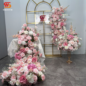 Camino de Mesa de Flores Hecho a Mano con Rosas Blancas y Rosas Rosadas de Fantasía, Decoración Suave para Bodas, Cumpleaños y el Día de San Valentín - Product Image 6