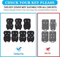 Housse de clé pour GMC avec porte-clés, coque de clé en TPU souple pour Chevrolet Tahoe GMC Yukon Acadia Terrain 2016-2025