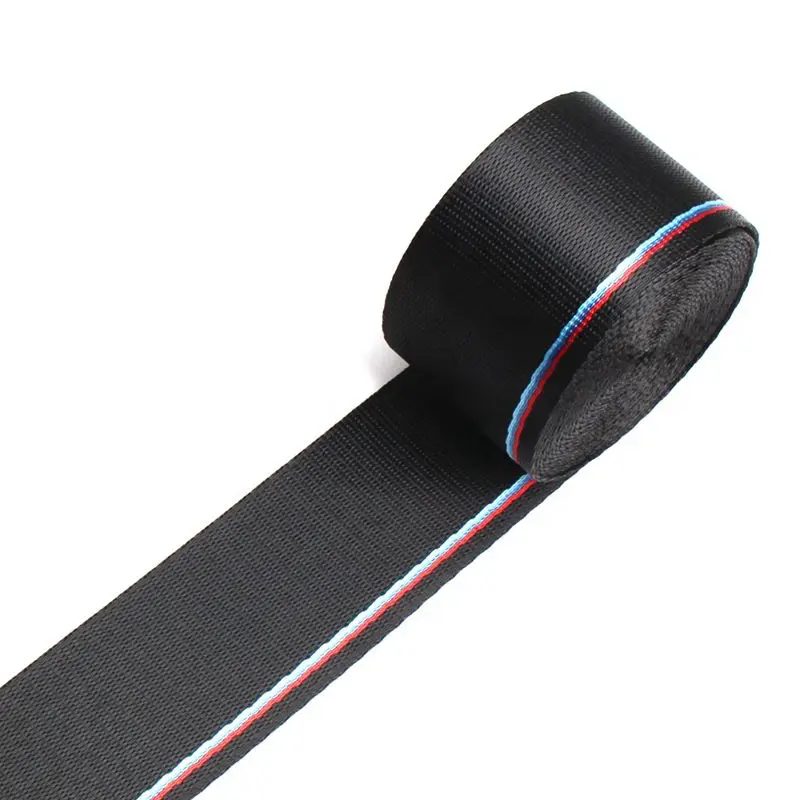 Colorful stripes universal adjustable 3 point retractable car seat safety belts for BMW