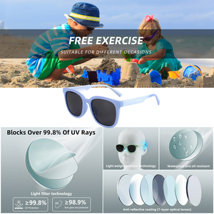 Logo personalizzato carino bambini polarizzati occhiali da sole infrangibile TPEE telaio della fabbrica all'ingrosso per ragazzi ragazze età 3-7 occhiali da sole per - Product Image 4