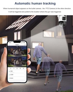 Icsee กล้องวงจรปิดกลางแจ้งจอคู่360 PTZ, กล้องวงจรปิดรักษาความปลอดภัยในบ้านเลนส์คู่12V กล้องรักษาความปลอดภัยกลางแจ้ง - Product Image 5