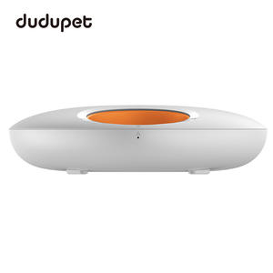 Distributeur automatique intelligent de nourriture pour animaux DuduPet DU5M-K, design bicolore blanc et orange, pour chats - Product Image 5