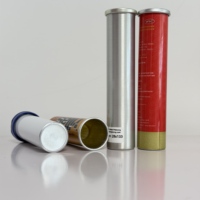 Tube en aluminium GMP D28 pour comprimés effervescents pharmaceutiques, avec dessiccant en silice et capuchon à ressort, longueur personnalisable