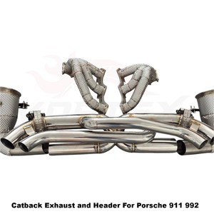 Échappement droit en acier inoxydable sans silencieux Vortex avec soupape à vide pour Porsche 911 992 Racing - Product Image 5